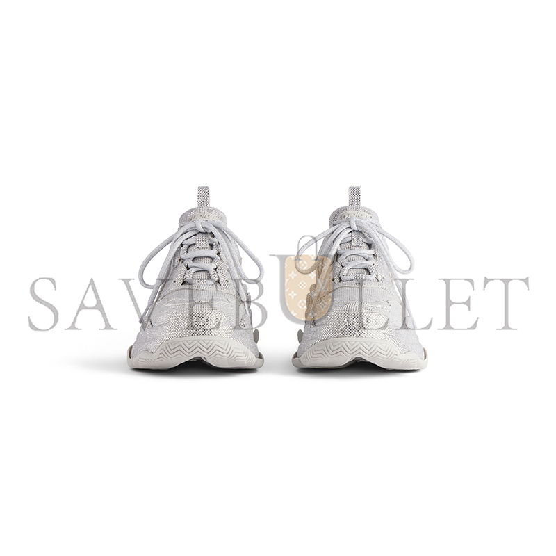 BALENCIAGA WOMEN'S TRIPLE S SNEAKER WITH RHINESTONES IN LIGHT GREY 524039W2TST1100